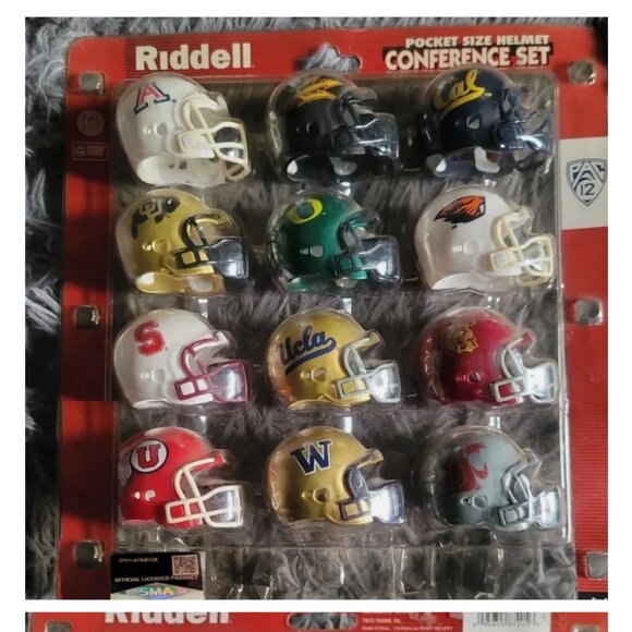 PAC 12 Conference Mini Helmet Set Of 12 Riddell 2” Pocket Size Helmet 2015 - Picture 1 of 11